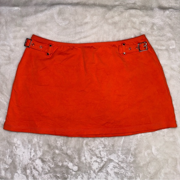 Vintage Baja Blue Orange Mini Skirt Swimwear Coverup Size Small - Picture 2 of 8